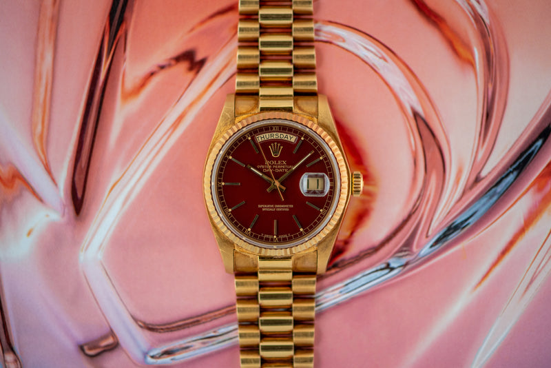 1979 Rolex Oyster Perpetual Day-Date Red "Stella" dial 18038