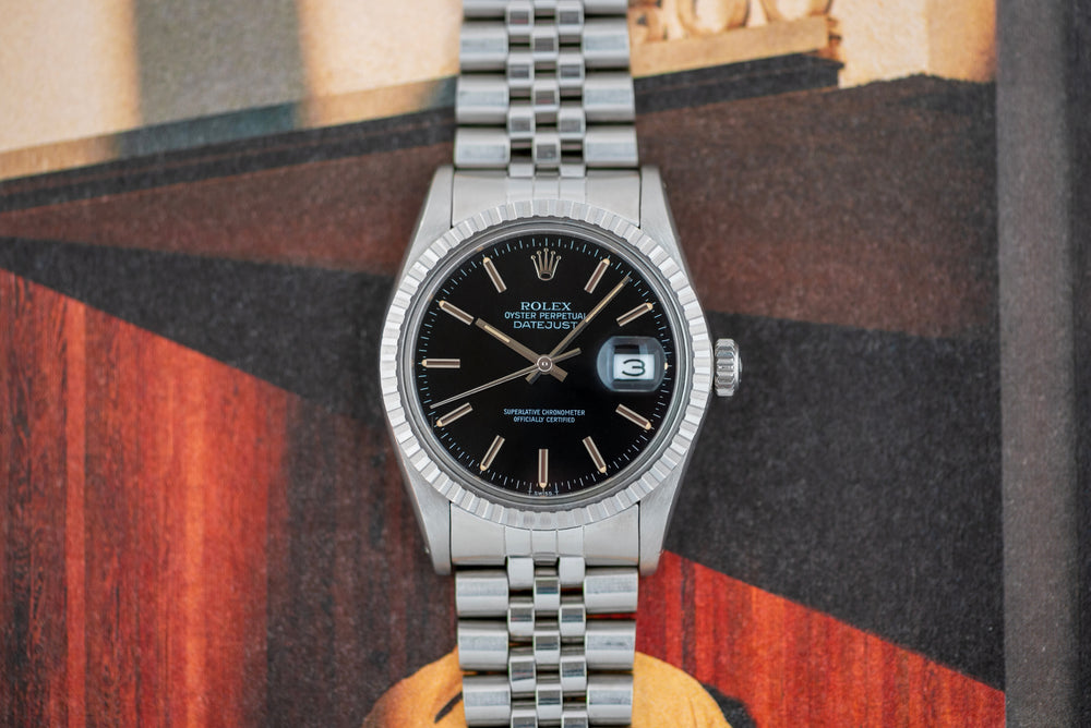 1984 Rolex Oyster Perpetual Datejust Glossy Black Dial 16030