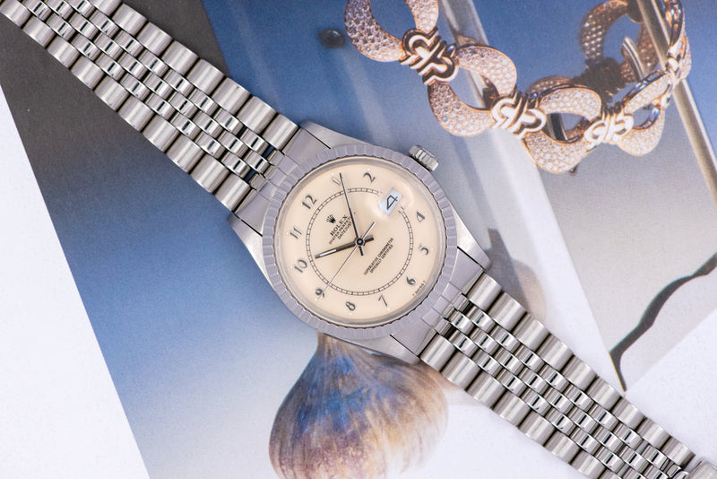 1988 Rolex Datejust "Bolier Gauge" Cream Dial 16030 with Papers