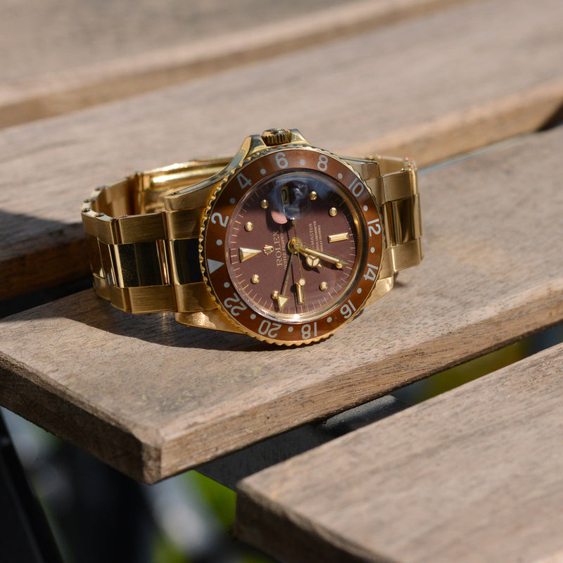 1973 Rolex GMT Master "Nipple dial" 18k Yellow Gold 1675/8