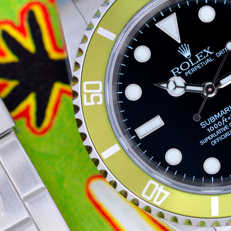 2003 Rolex Oyster Perpetual Submariner "Kermit" 16610LV Fat Four