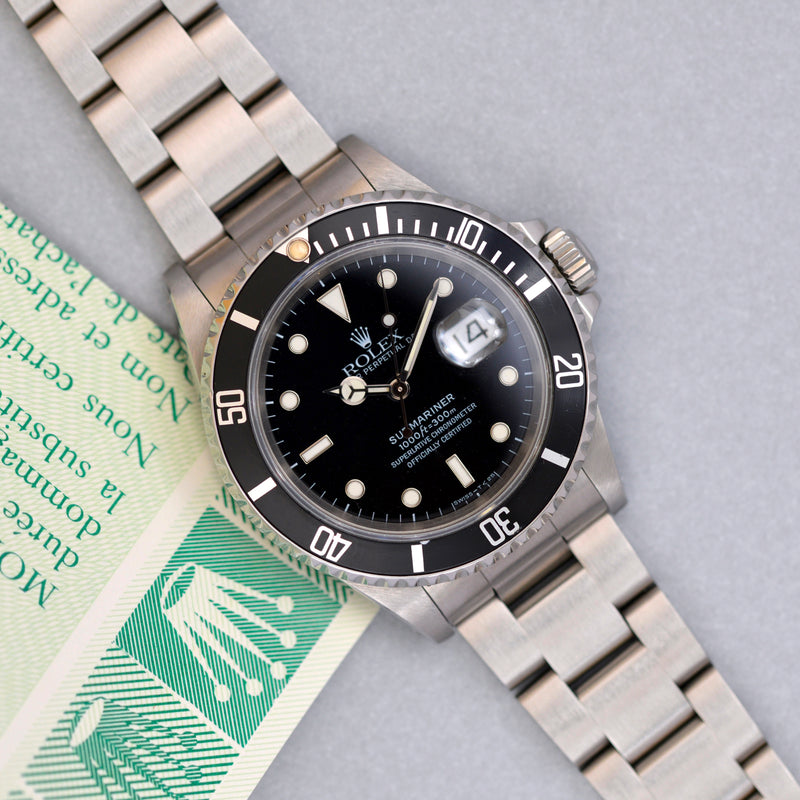 1991 Rolex Oyster Perpetual Submariner Date 16610 with papers
